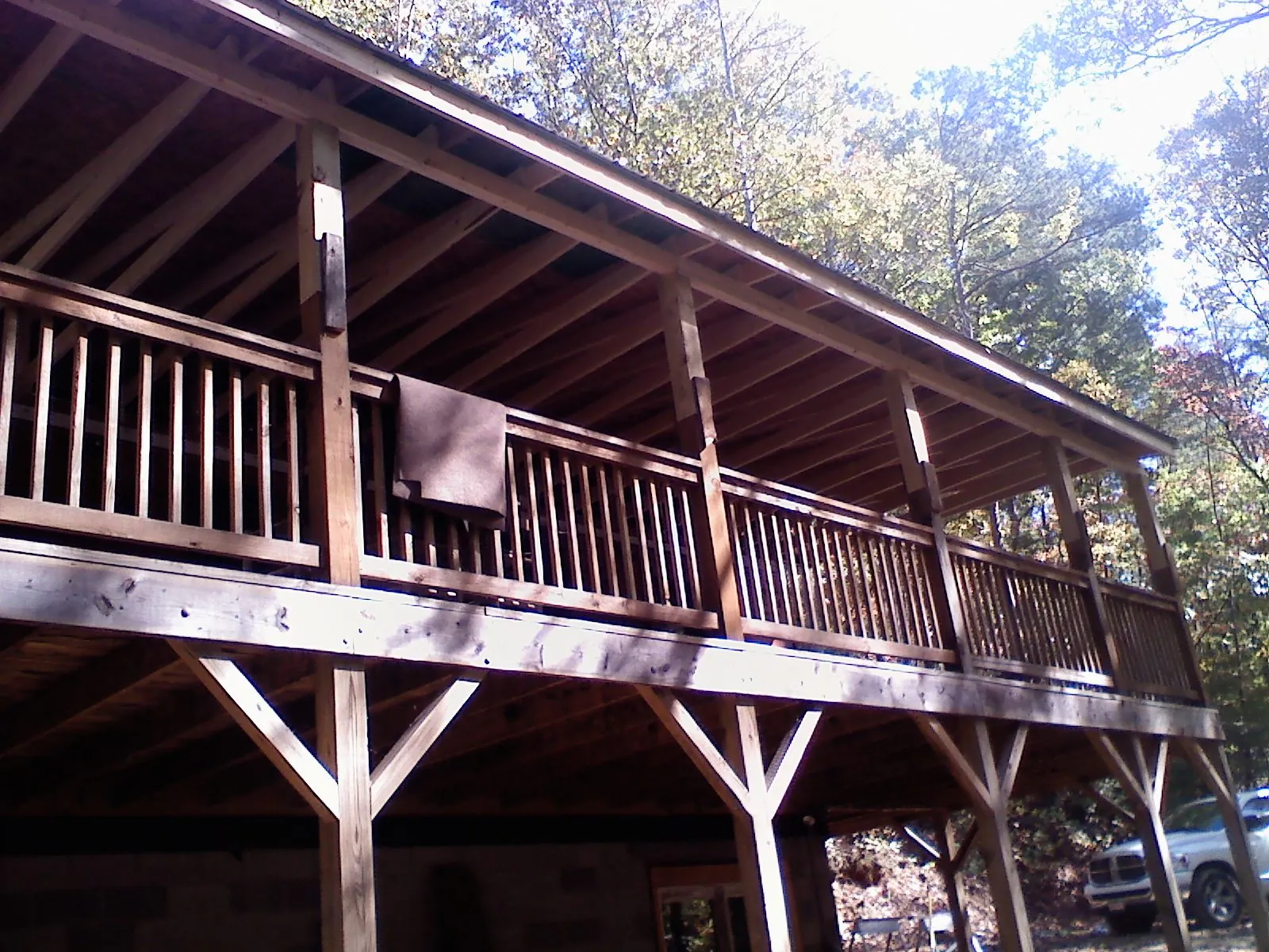 Timber framing under a new elevated porch and deck — Roof Leak Repair in Avon by Roofing Brothers